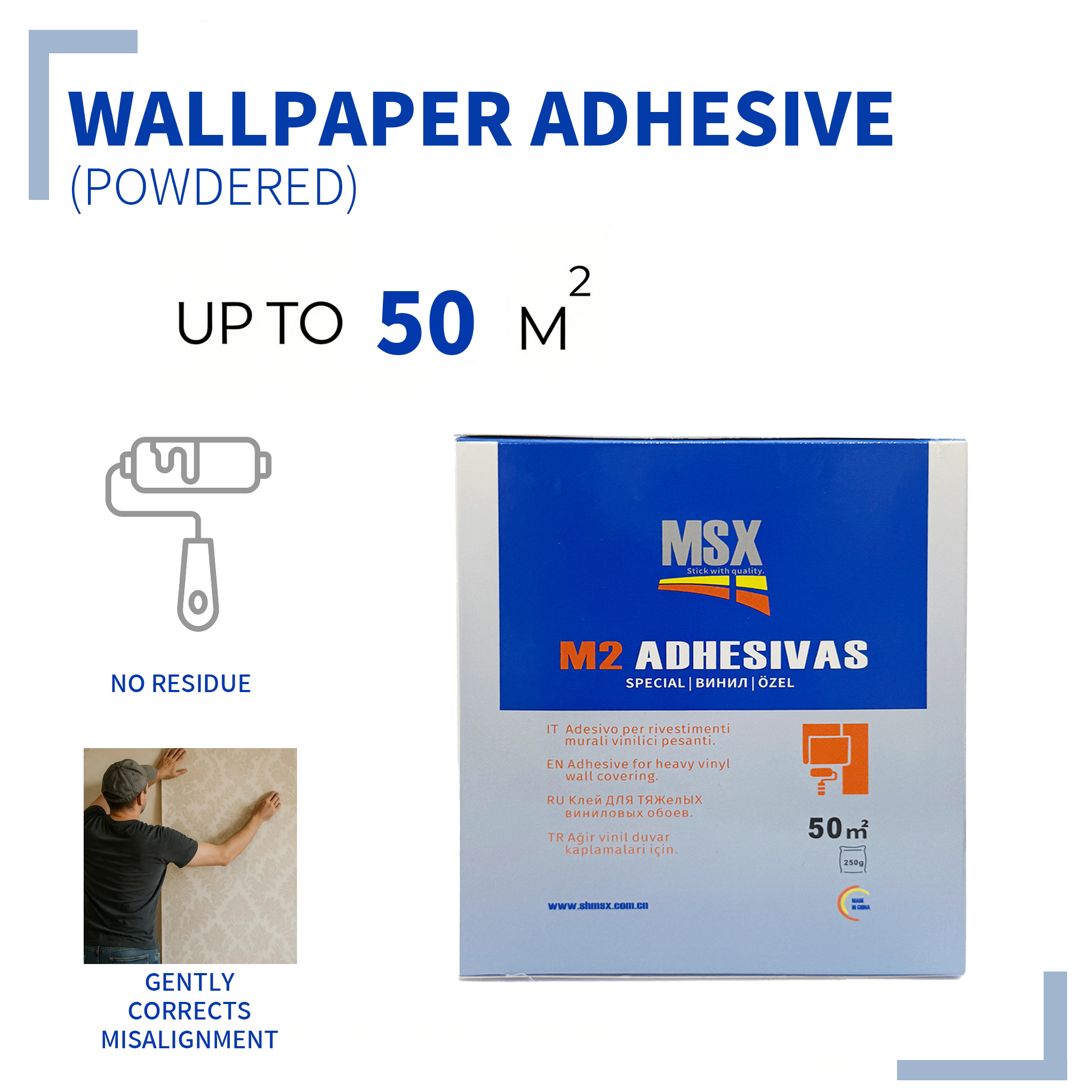 2(1) 250g Wallpaper Adhesive Powder - 图片 1
